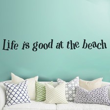 Life is Good at the Beach Inspired Wall Decal Vinyl Quote Living Room Decor Idea