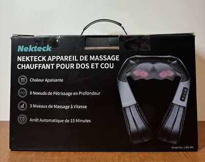 Nekteck Shiatsu Neck and Back Massager with Soothing Heat