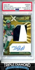 2022 Panini Xr Breece Hall Rookie Xcellence Patch Auto Gold #/10 PSA 9 Mint E990