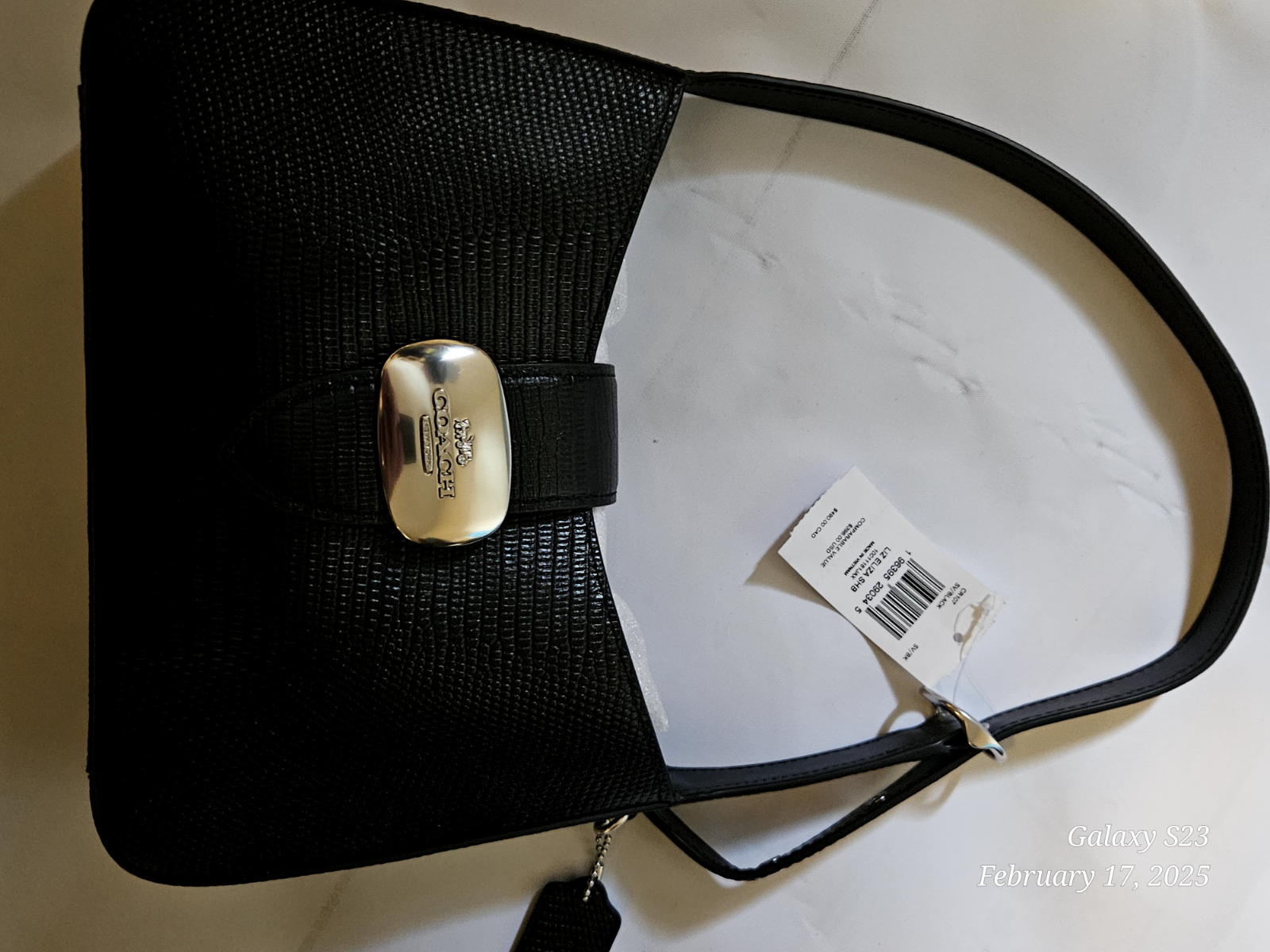 coach black leather handbags for women-image