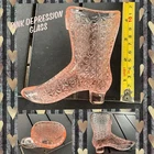 Vintage Fenton Daisy & Button Pink High Top Boot Shoe Pink Depression Glass Heel