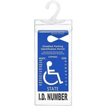 Handicap Placard Holder Disabled Parking Permit Protector Mirror Hang Tag Sleeve