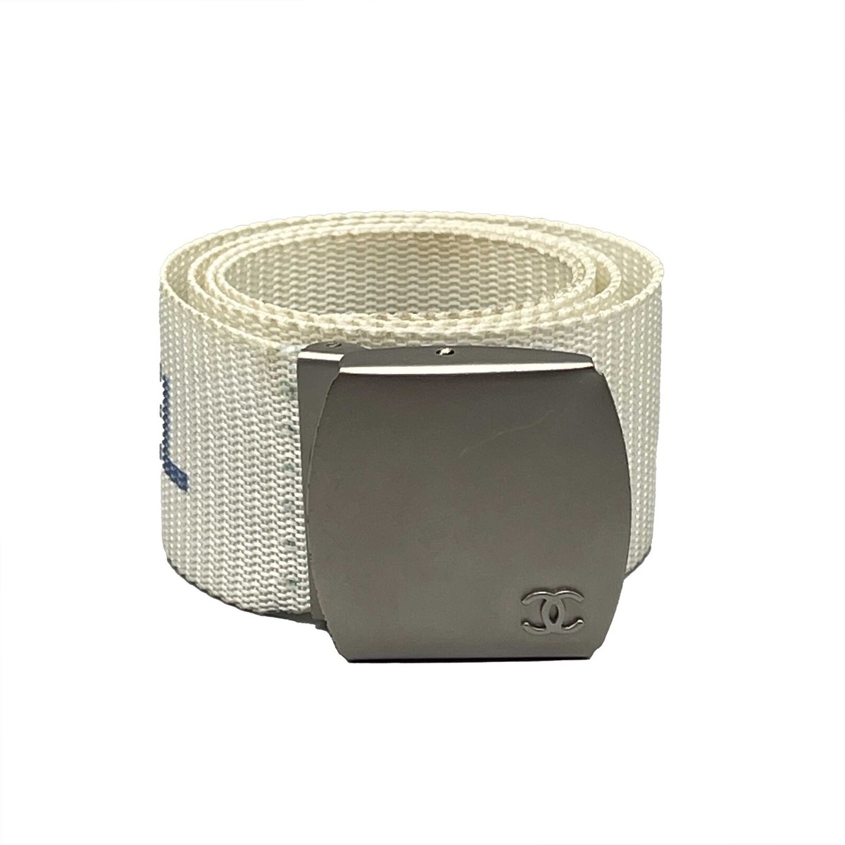 CHANEL - Vintage 99S 1999 Logo Adjustable Nylon Web - White  display picture 3