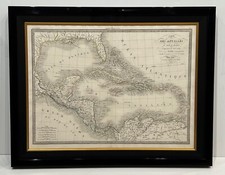 ORIGINAL 1836 ANTIQUE ATLAS MAP OF THE ANTILLES, THE GULF OF MEXICO AND NEIGHBOU
