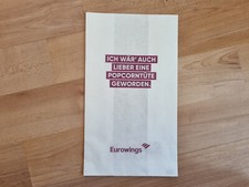 eurowings  Sickness Bag Kotzt&uuml;te  Airlines Spuckt&uuml;te "POPKORNT&Uuml;TE" unbenutzt