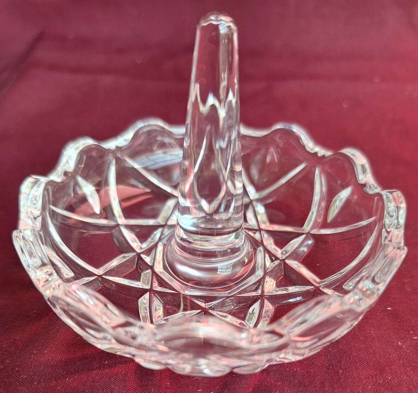 Ring Post Jewelry Dish 3.5W x 2.5H Round Glass Compact Travel-Friendly Organizer-image