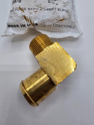 (QTY 2) Kimmball Midwest 1'' x 3/4'' Male Pipe 90° Hose Elbow 54970