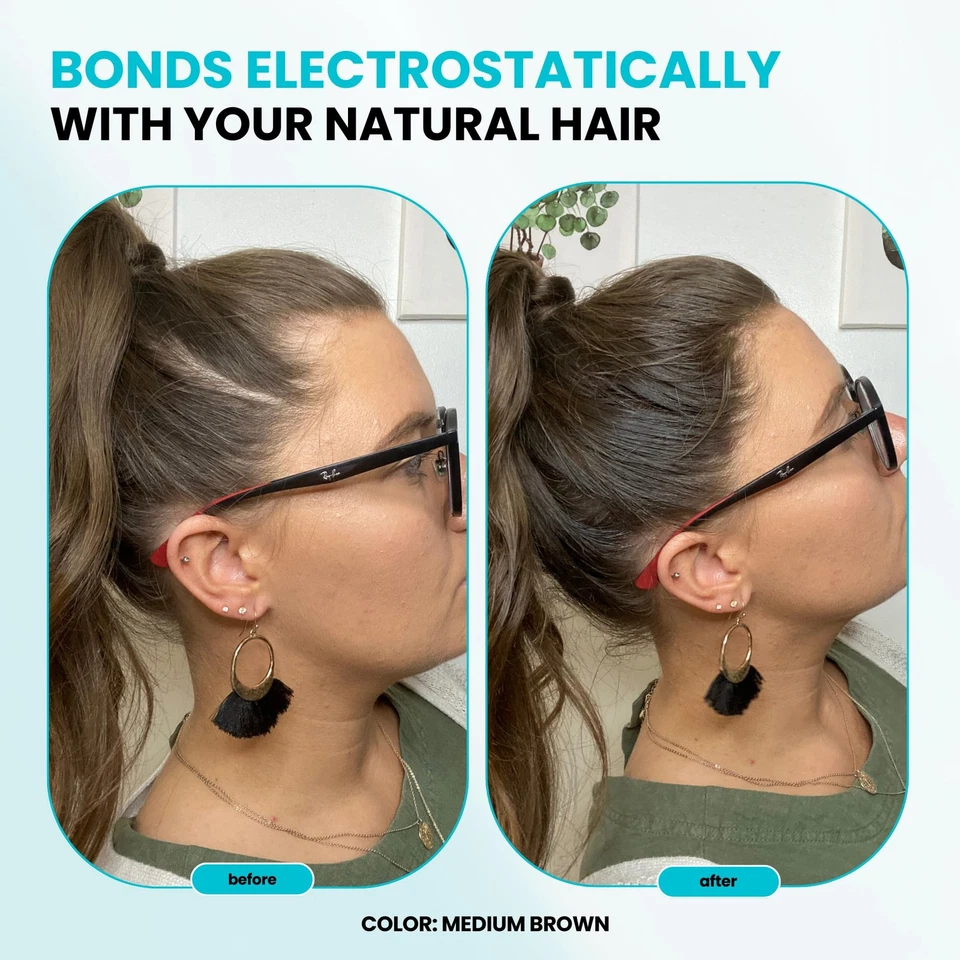 Fibras capilares, 15 g (negro), rellena el adelgazamiento del cabello para un aspecto visiblemente más completo, concea... Foto 4 de 4