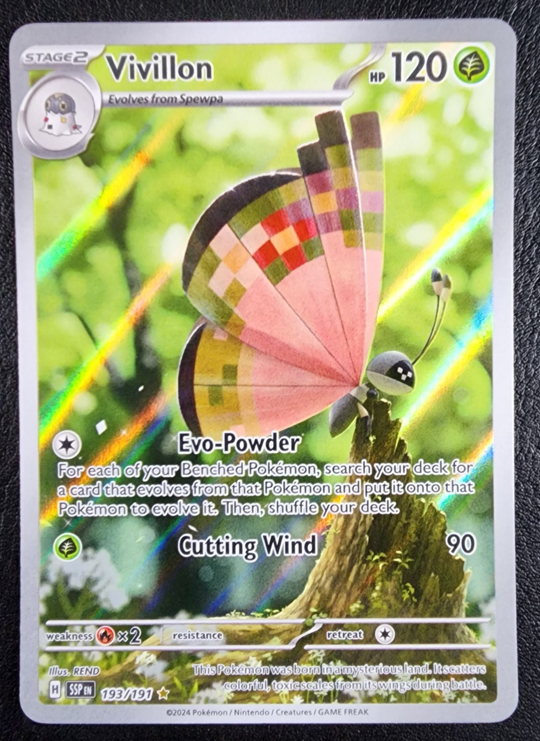 Vivillon 193/191 - Illustration Rare - Surging Sparks - Pokemon TCG - NM