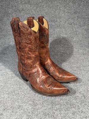 Old Gringo Yippee Ki Yay Mad Dog Goat SnipToe Studded Western Boots Women s 8.5B