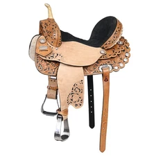 HILASON Flex Tree Western Horse Saddle American Leather Trail Barrel Racing |