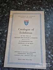 1954 Sir Charles Parsons Exhibition Catalogue Durham Kings College Steam Turbine