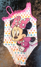Disney - Vintage Minnie Mouse Swimsuit - Size 3T - Pink Polka Dots