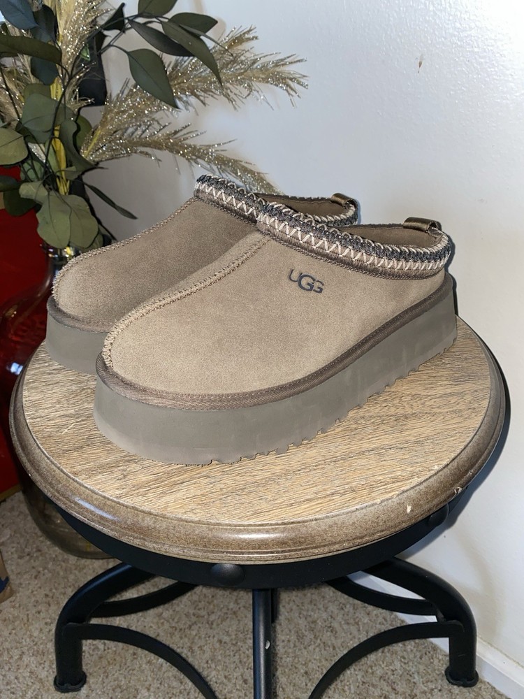 UGG Women's Braid Tazz Platform Slippers in Hickory Size 7 1122553