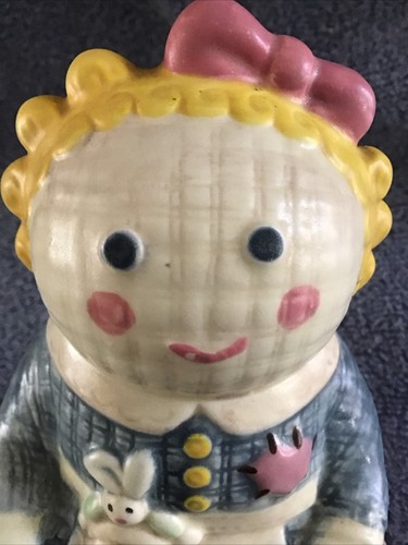 Juego de tarro de galletas parte coctelera sal o pimienta cerámica artesanal tesoro muñeca de trapo de colección - Imagen 3 de 10