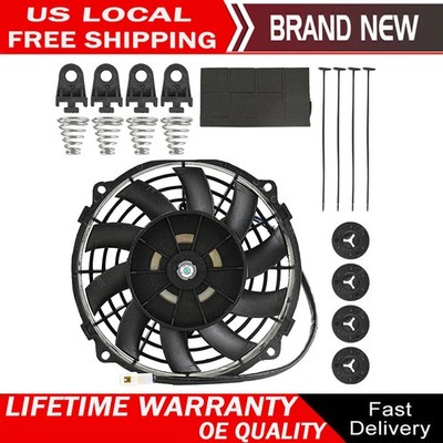 7'' Universal Reversible Radiator Fan 12V 800CFM Push/Pull Slim 80W w/Mount Kit