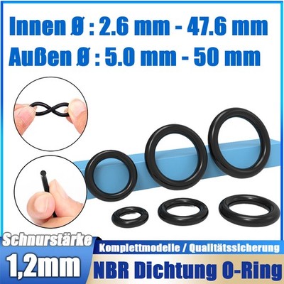 O Ring O-Ring Innen Ø 2,6 - 47,6mm x Schnurstärke 1,2 mm NBR 70 Dichtring 0 Ring