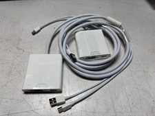 Lot of 2 Apple A1306 White Mini Display Port Dual-link DVI Adapter Cable