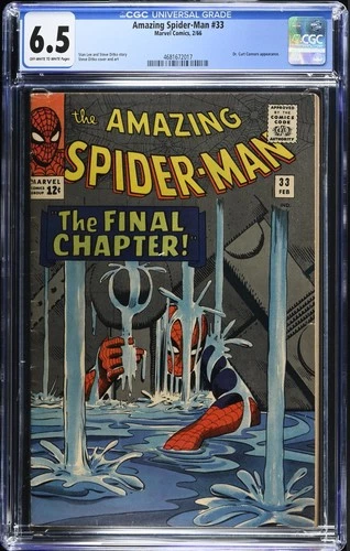 Amazing Spider-Man #33 CGC FN+ 6.5 Off White to White Marvel 1966