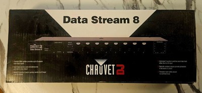 Chauvet Data Stream 8 DMX Splitter To Distribute+Boost Signals, 2-Ins, 8-Outputs