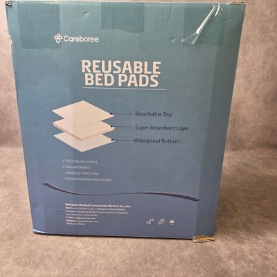 Careboree Reusable Bed Pads Waterproof Absorb. Washable Incontinence Protection
