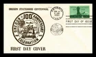US COVER OREGON STATEHOOD CENTENNIAL FDC SCOTT 1124 THERMOGRAPHED CACHET