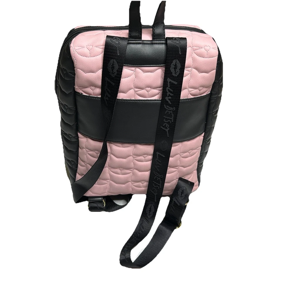 BETSEY JOHNSON Kitty Cat Backpack Quilted Black Pink - Image 3 of 4