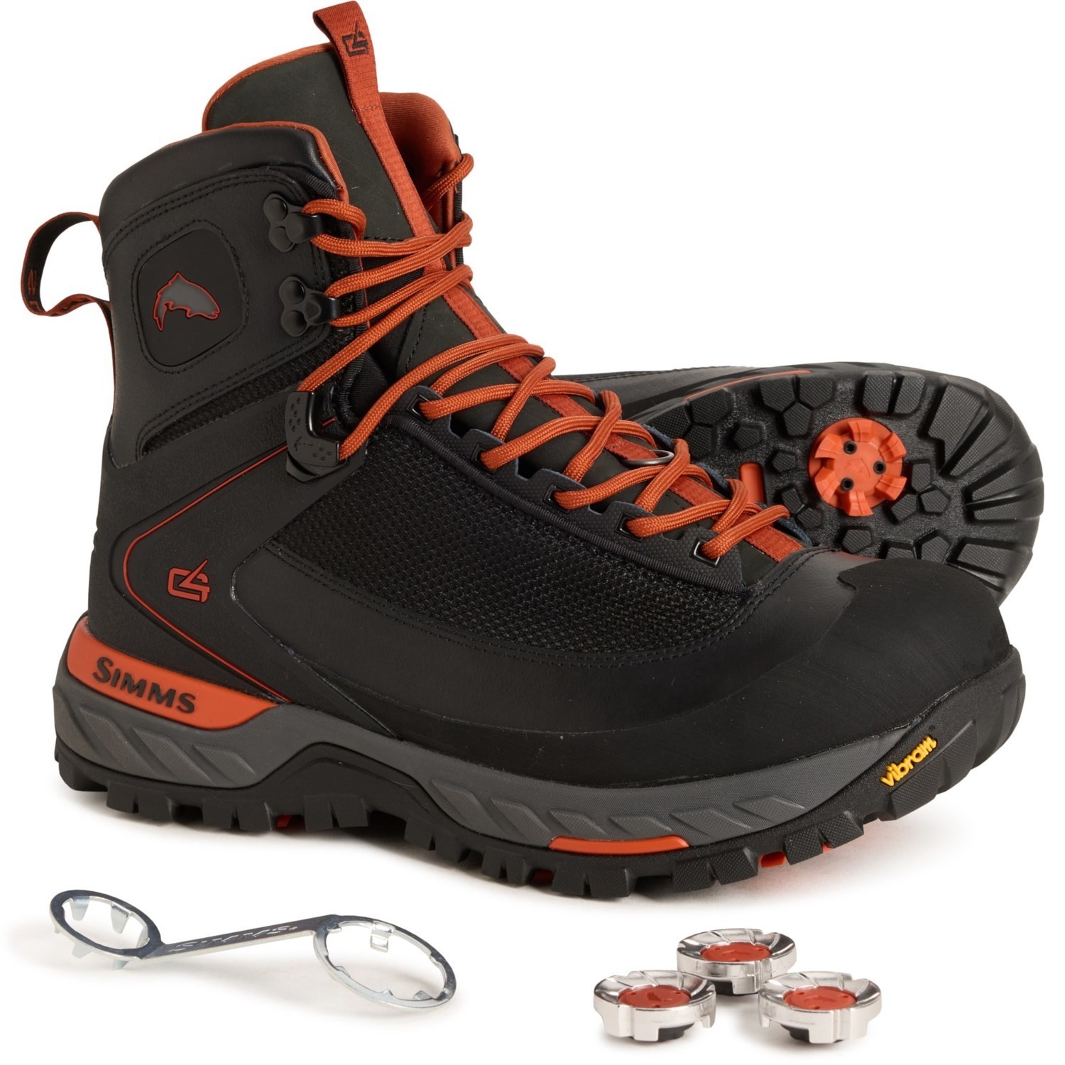 Simms G4 PRO Powerlock Wading Boots - Vibram Sole - Mens Size 9 - NEW 52390₽