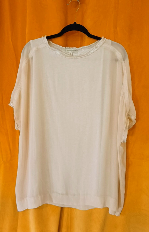 Shannon Passero SM Ivory Gauze Peasant Top Boho Layered Oversized Cottage Grove