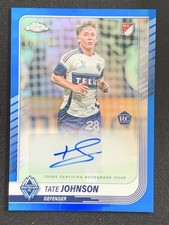 Tate Johnson 2025 Topps Chrome MLS Blue Refractor Auto RC /150 #CA-TJ