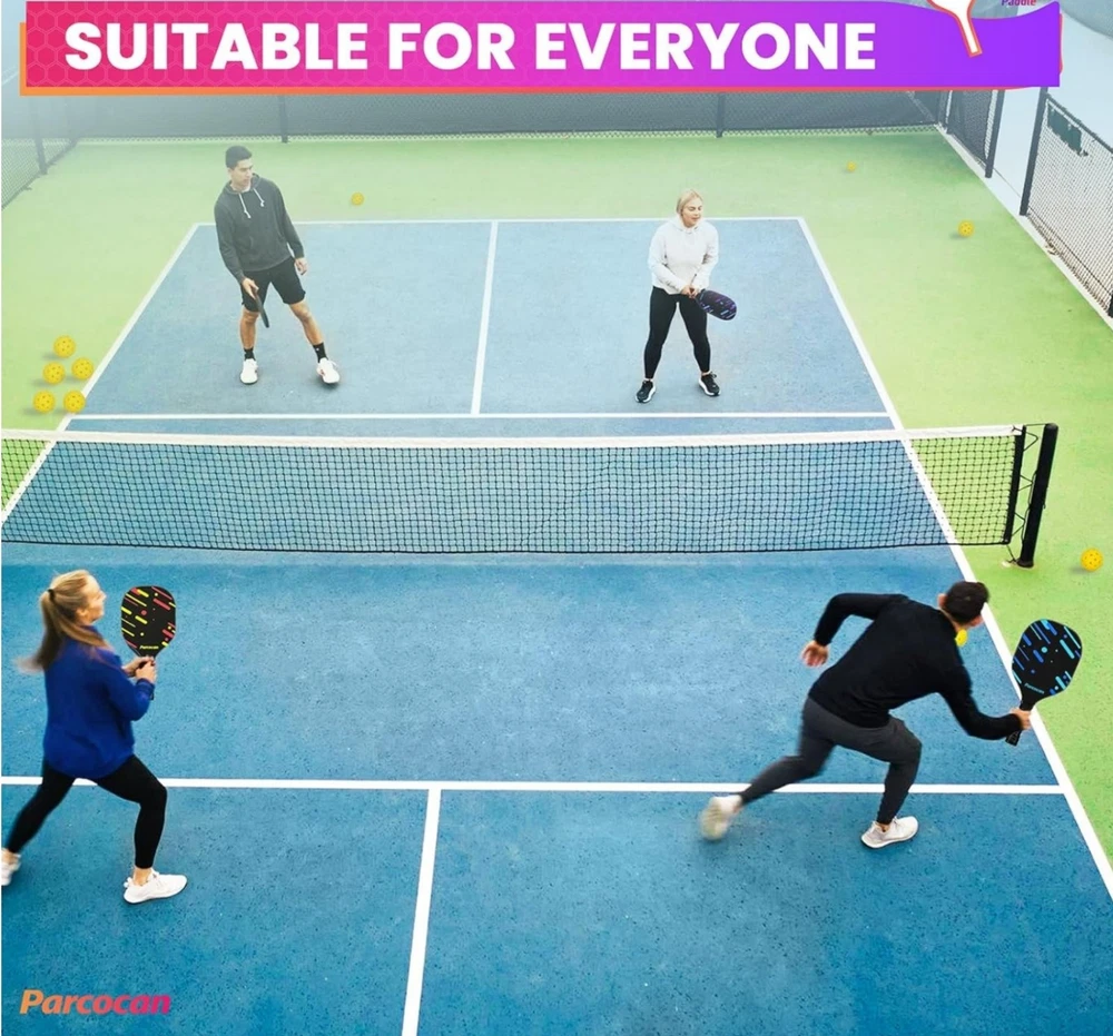 Pickleball Set: 4 Paddles, 8 Balls, 4 Towels & Bag – Indoor & Outdoor Play