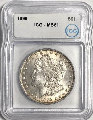 1899 MORGAN  "ICG MS61" - LUSTEROUS, SCARECE, BEAUTIFUL HIGH POINTS - 330,000💥✅