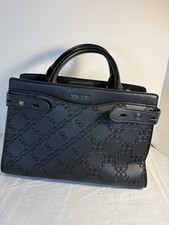 Nine West Black Aidenne Satchel Bag With 2 Handles And Inner Pockets