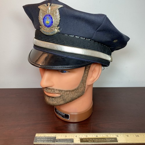 Vtg State Of PENNSYLVANIA Patrolman Visor Hat Cap OBSOLETE Enameled Eagle Seal
