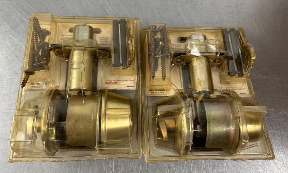 Kwikset Single Keyed Deadlock 880 CP Latón Satinado Nueva Caja Abierta Foto 4 de 4