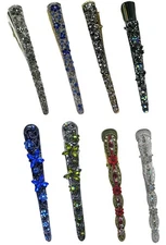 Set of 8 JCGY Alligator Duckbill Beak Clips Long Metal Hairclips Combo 4 Styles
