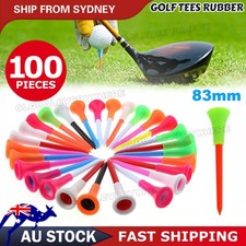 100CS 83mm Golf Tees Multi Color Plastic With Rubber Cushion Top Quality AU