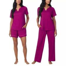 NEW Carole Hochman Midnight Women's S 3-Piece Pajama Set Pink