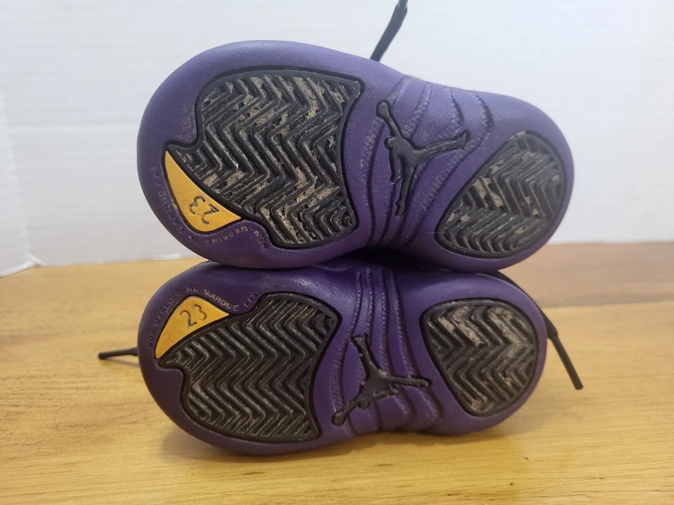 耐克 Air Jordan 12 复古幼儿 TD 4C Field 紫色黑色 850000-057 鞋 — 第 4/4 张图片