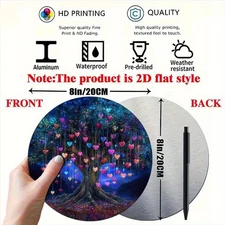 1pc 7.87x7.87 Inch Aluminum Tree of Life Wall Art - Vibrant Round Metal Wreath w