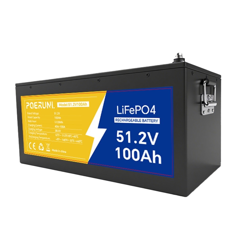 48V 100Ah LiFePO4 Battery with BMS Protection for Marine Off-Grid Power Golf Car