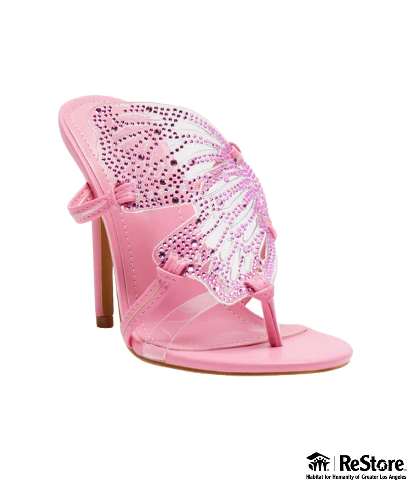 Cape Robbin Elyssa Rhinestone Butterfly Heel - Pink - Image 2 of 4