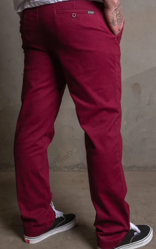 EXC CONDITION Dixxon Men's Premium D Flexx Chino Pants 42x30 Maroon
