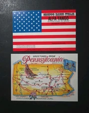 Vintage Alfa Tango USA QSL Card Set 2pc 2AT136 Bill 1992 WI Map Postcard