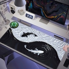 40 90cm Stylish Gaming Mouse Pad Koi Fish  Tai Chi Design, Rubber Base, Precis