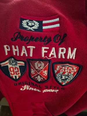 レアアイテム　ヴィンテージ　PHAT FARM パーカー Vintage Phat Farm Kids Hoodie Jacket Red Embroidered Flag Y2K