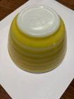 Pyrex Yellow Stripe #401 Mixing Bowl 1 1/2 Pt Vintage 1965-67 Rainbow Bands USA