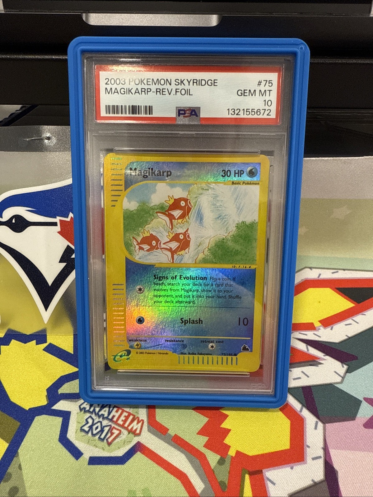 Pokemon 2003 Skyridge #75 Magikarp Reverse Foil Card PSA10 NEW CERT