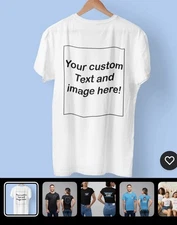 Custom Personalized T Shirt Print Your Logo Photo Text Custom Made Shirt