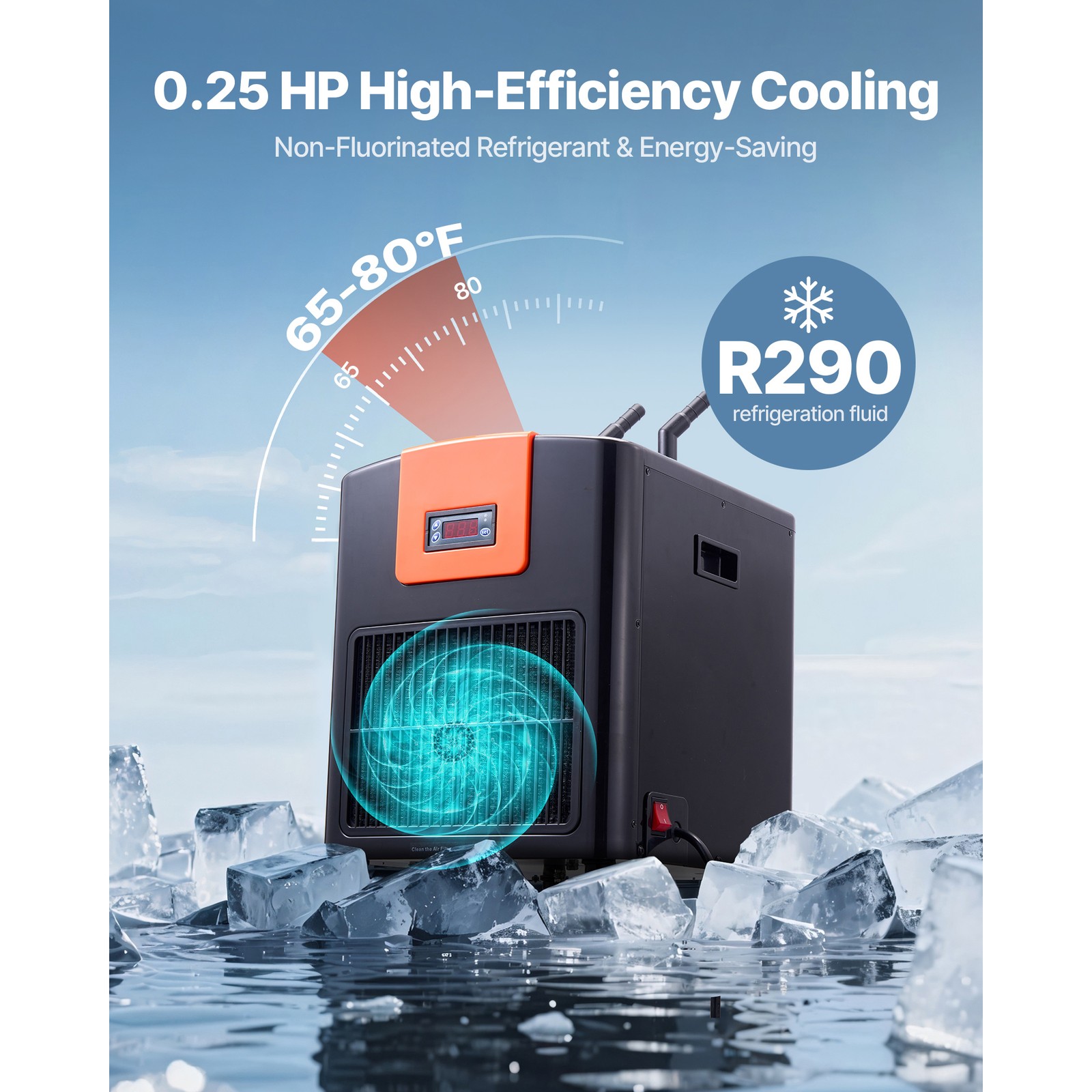 Uimoso Aquarium Chiller 92 Gal 1/4 HP Water Chiller Hydroponic Fish Tank Cooler